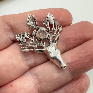 Sterling Silver Spirit Deer Rose Quartz Pendant